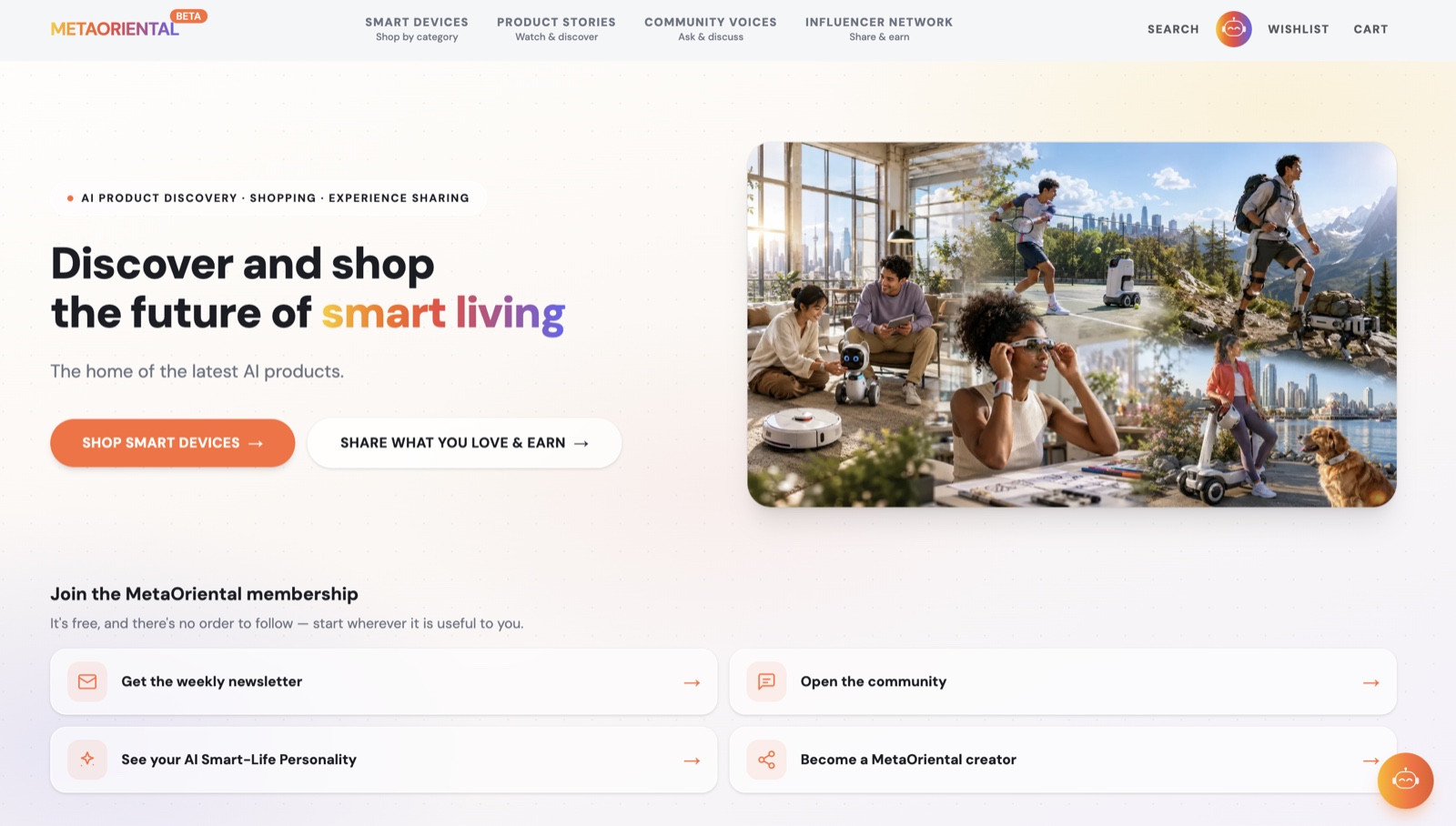 MetaOriental SmartLife portal home page
