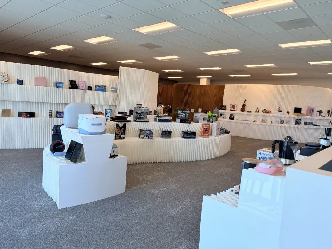 Products on display in the Los Angeles showroom